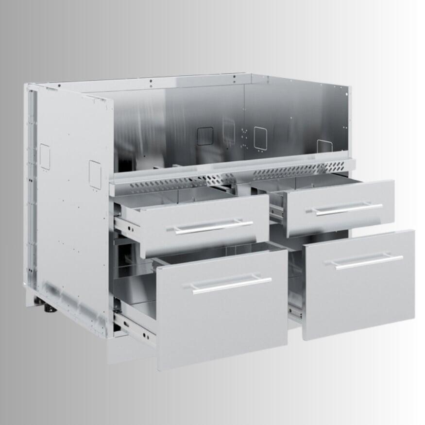Four Stainless Steel Drawers